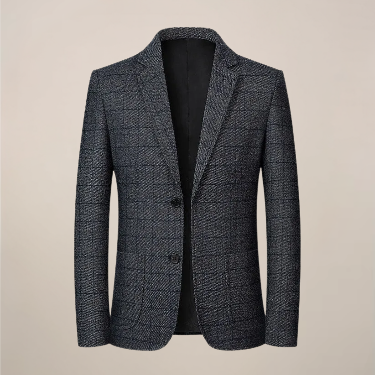Men's Slim-Fit Plaid Blazer in Vintage Check Design