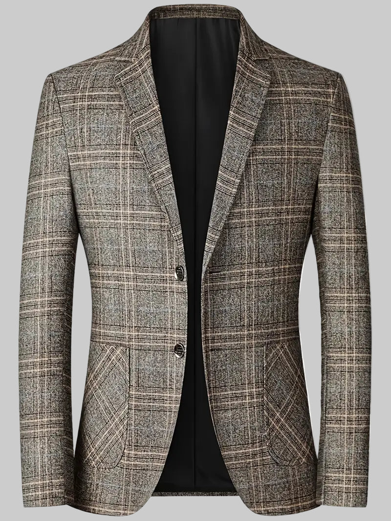 Men's Checked Blazer Jacket for Business and Smart Casual