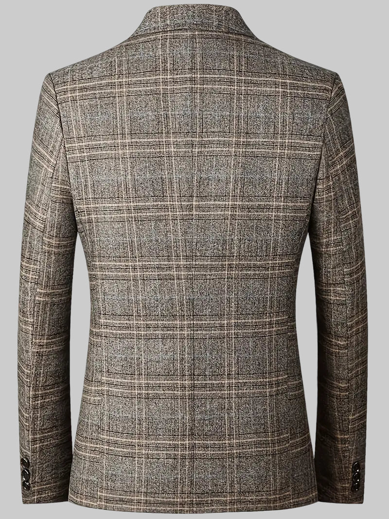 Men's Checked Blazer Jacket for Business and Smart Casual