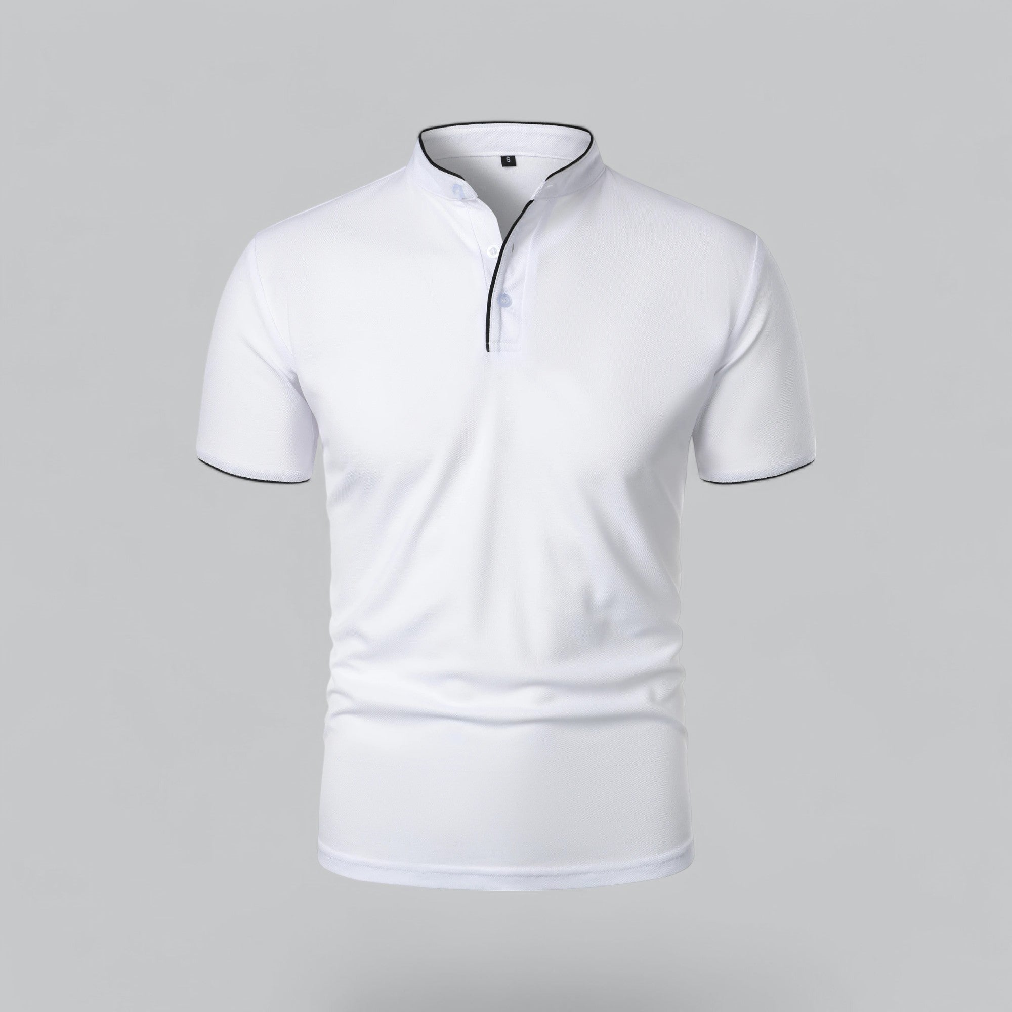 Men's Short-Sleeve Collarless Polo Shirt for Smart Casual