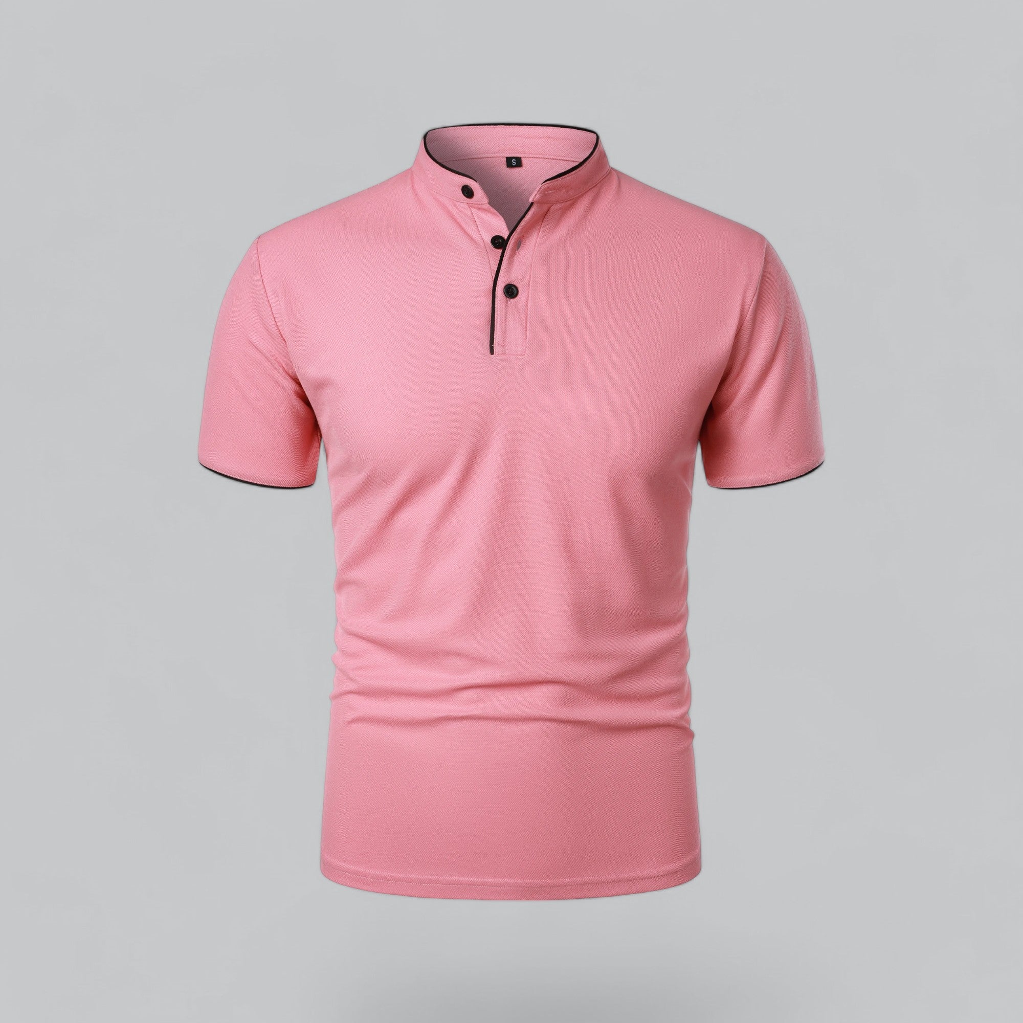 Men's Short-Sleeve Collarless Polo Shirt for Smart Casual