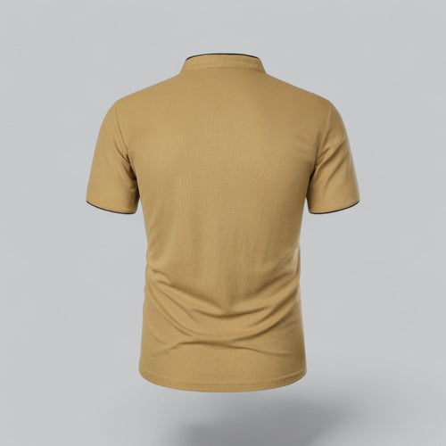 Men's Short-Sleeve Collarless Polo Shirt for Smart Casual