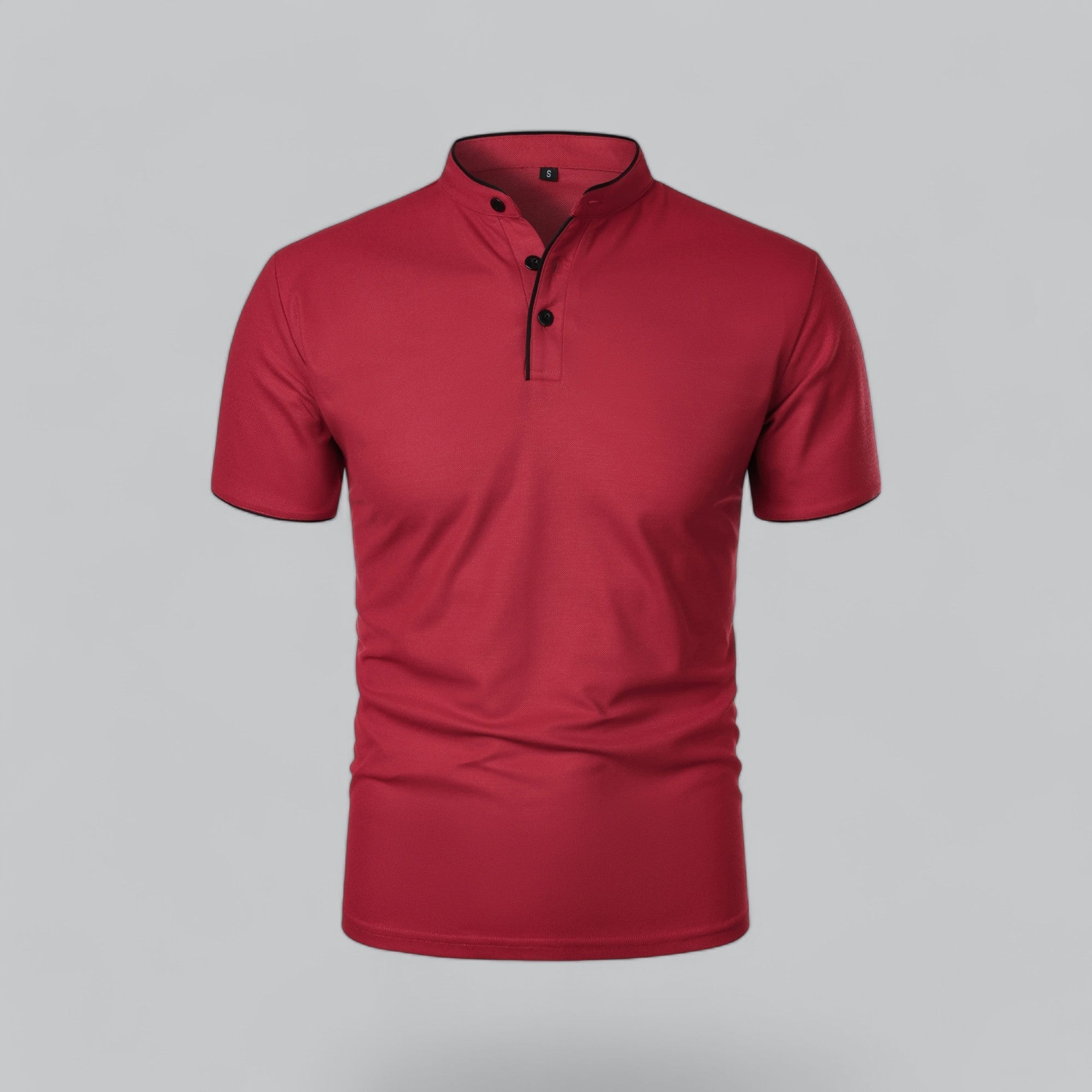 Men's Short-Sleeve Collarless Polo Shirt for Smart Casual
