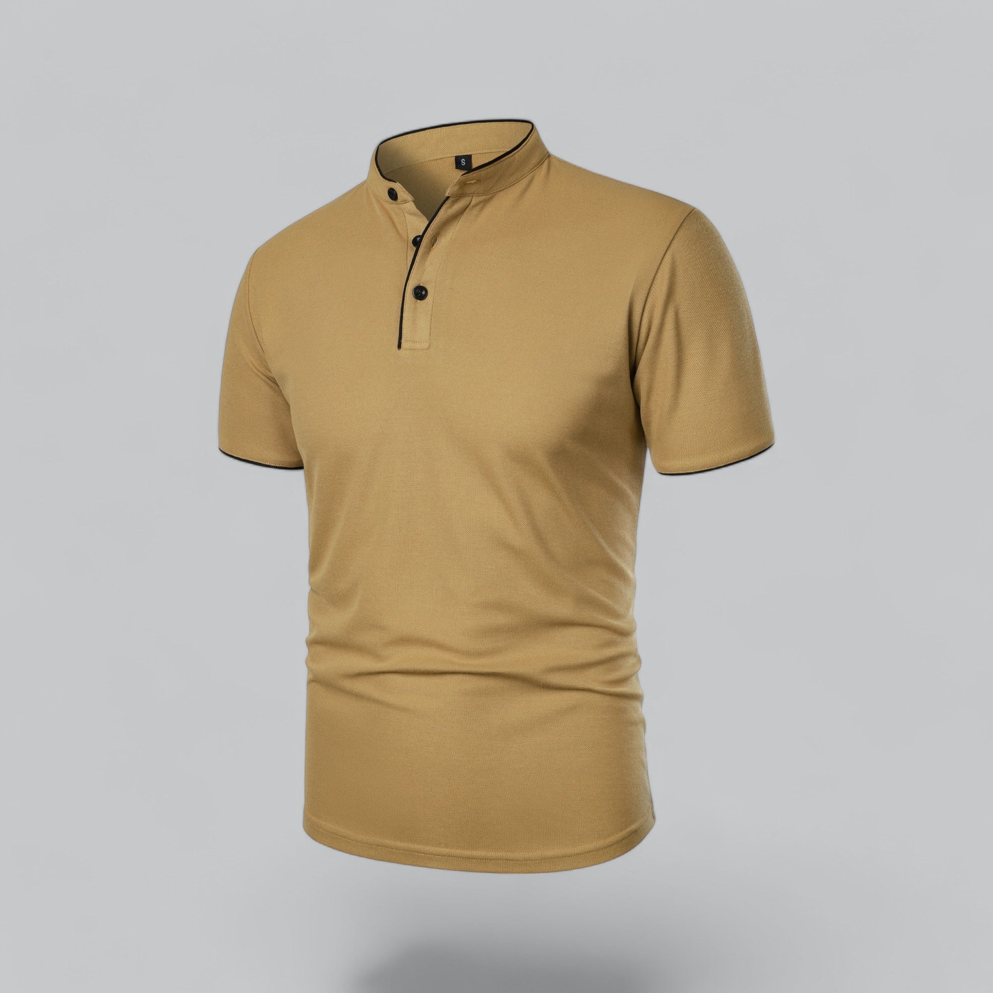 Men's Short-Sleeve Collarless Polo Shirt for Smart Casual