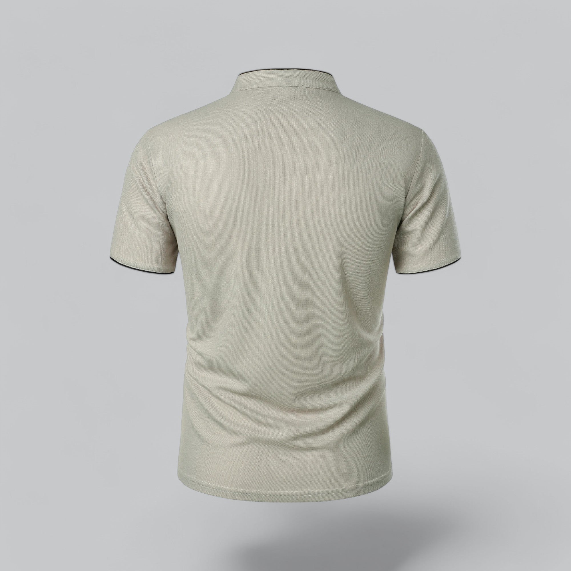 Men's Short-Sleeve Collarless Polo Shirt for Smart Casual