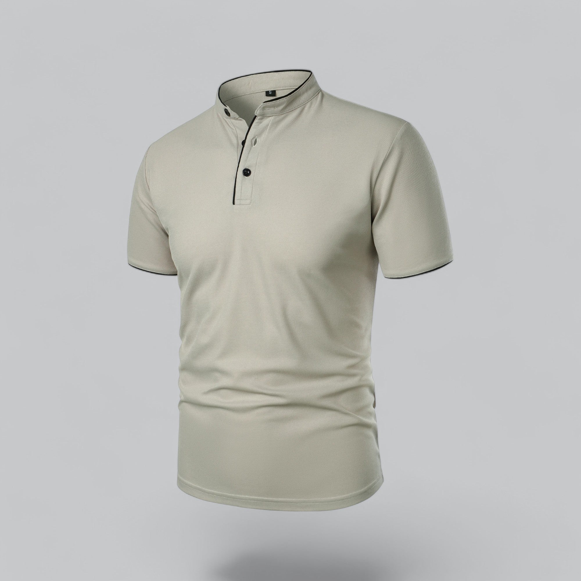 Men's Short-Sleeve Collarless Polo Shirt for Smart Casual