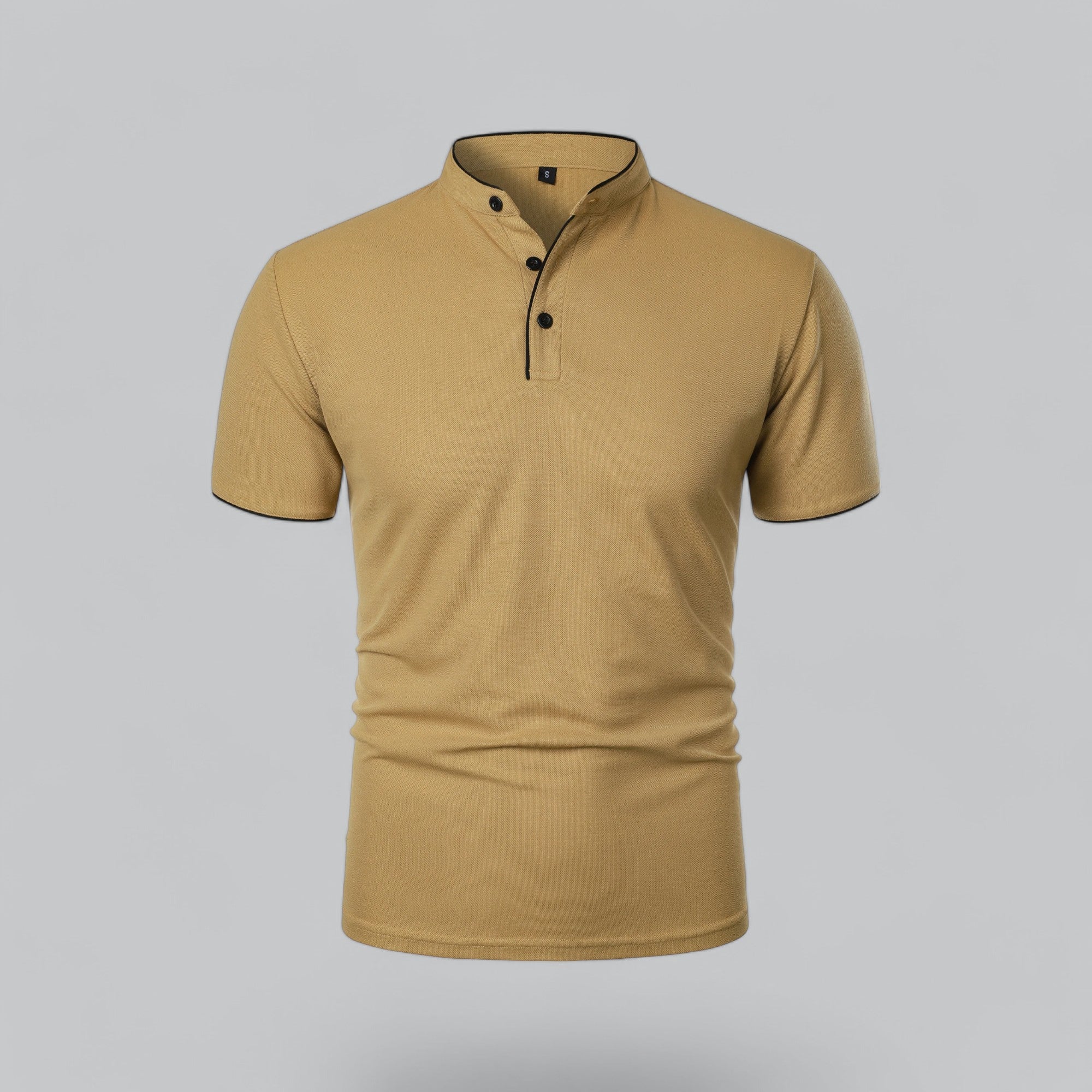 Men's Short-Sleeve Collarless Polo Shirt for Smart Casual