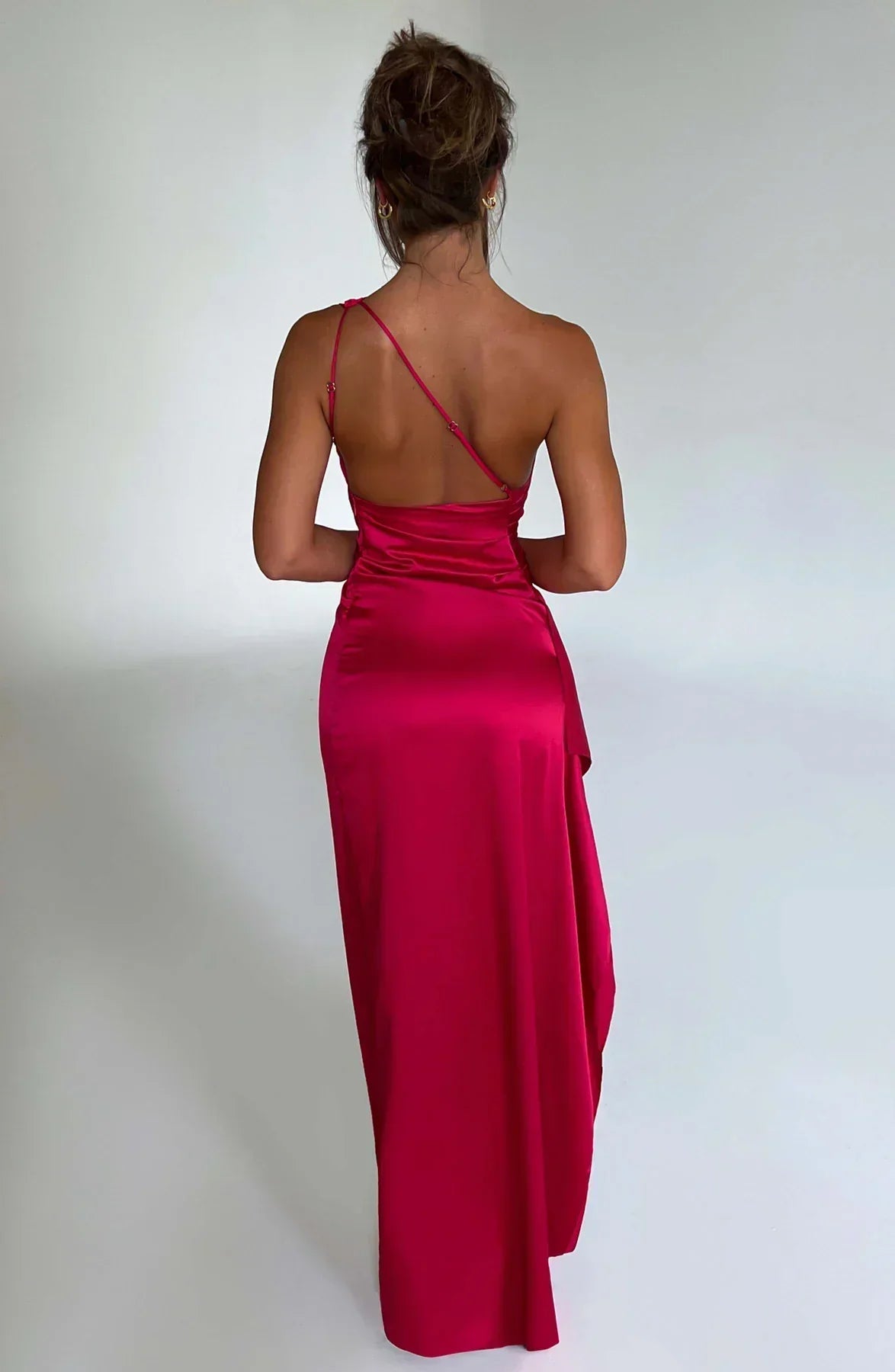 Women's Asymmetric Maxi Dress with High Split for Evening