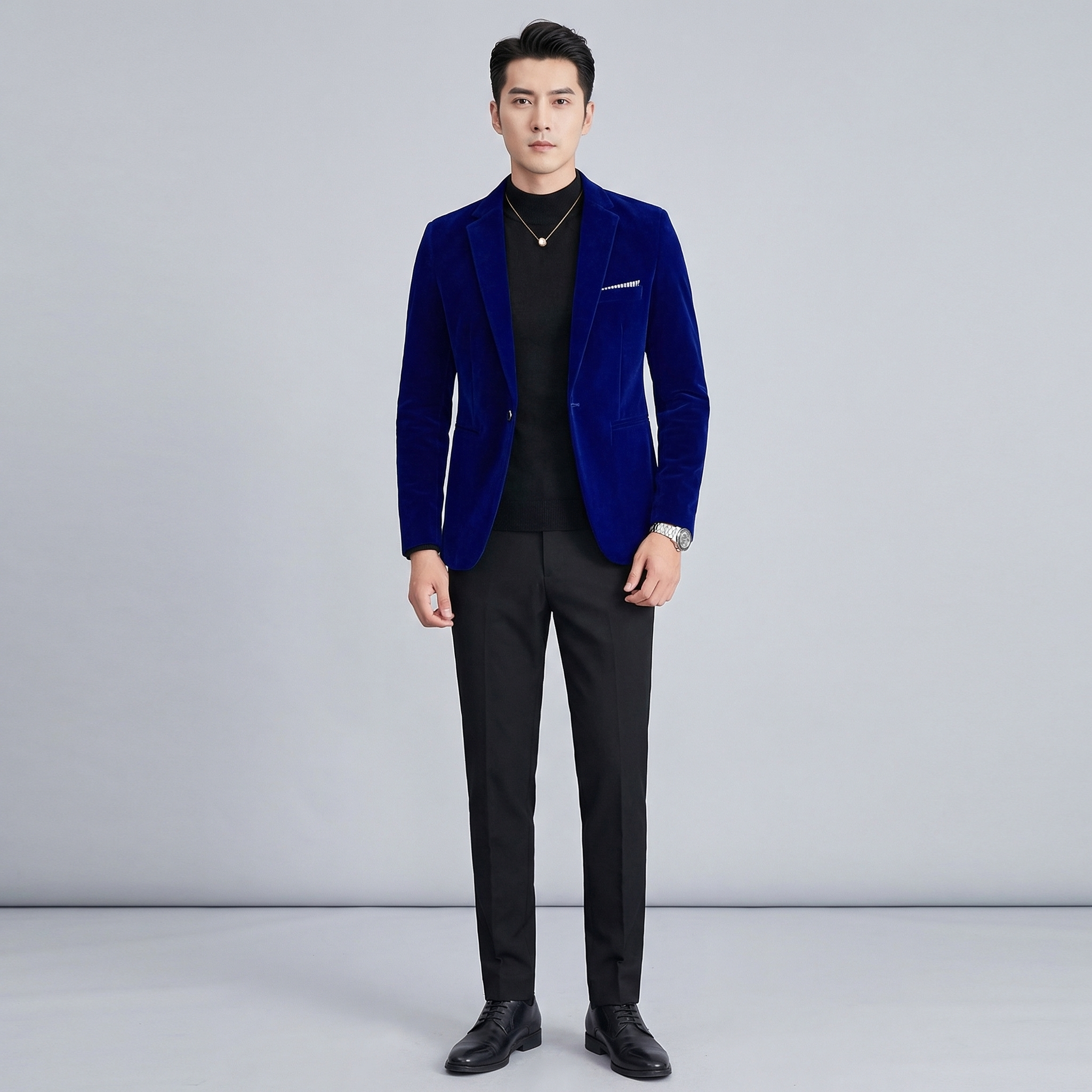 Men's Slim-Fit Velvet Blazer for Evening and Smart Events