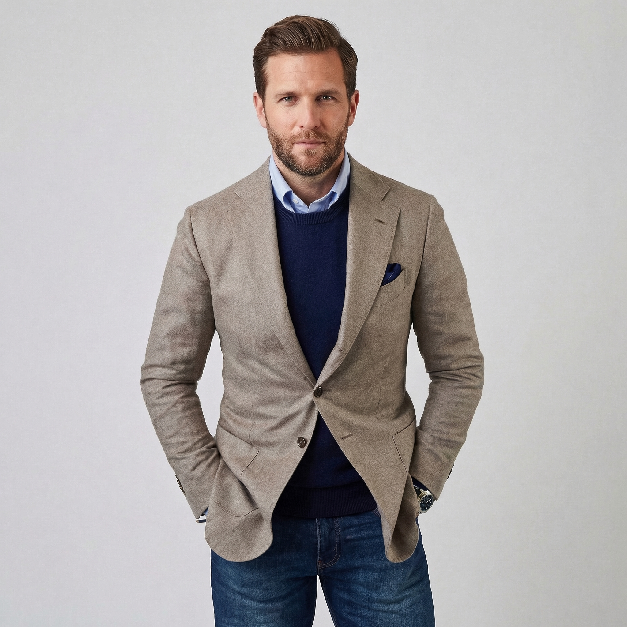 Men's Two-Button Casual Blazer for Smart Everyday Wear