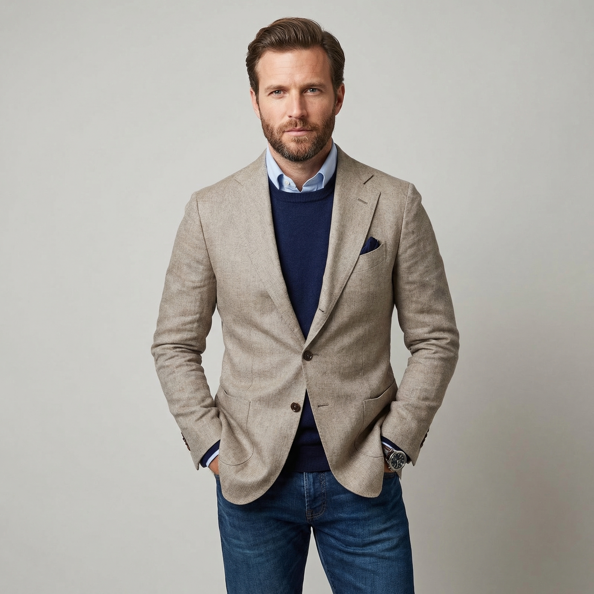 Men's Two-Button Casual Blazer for Smart Everyday Wear