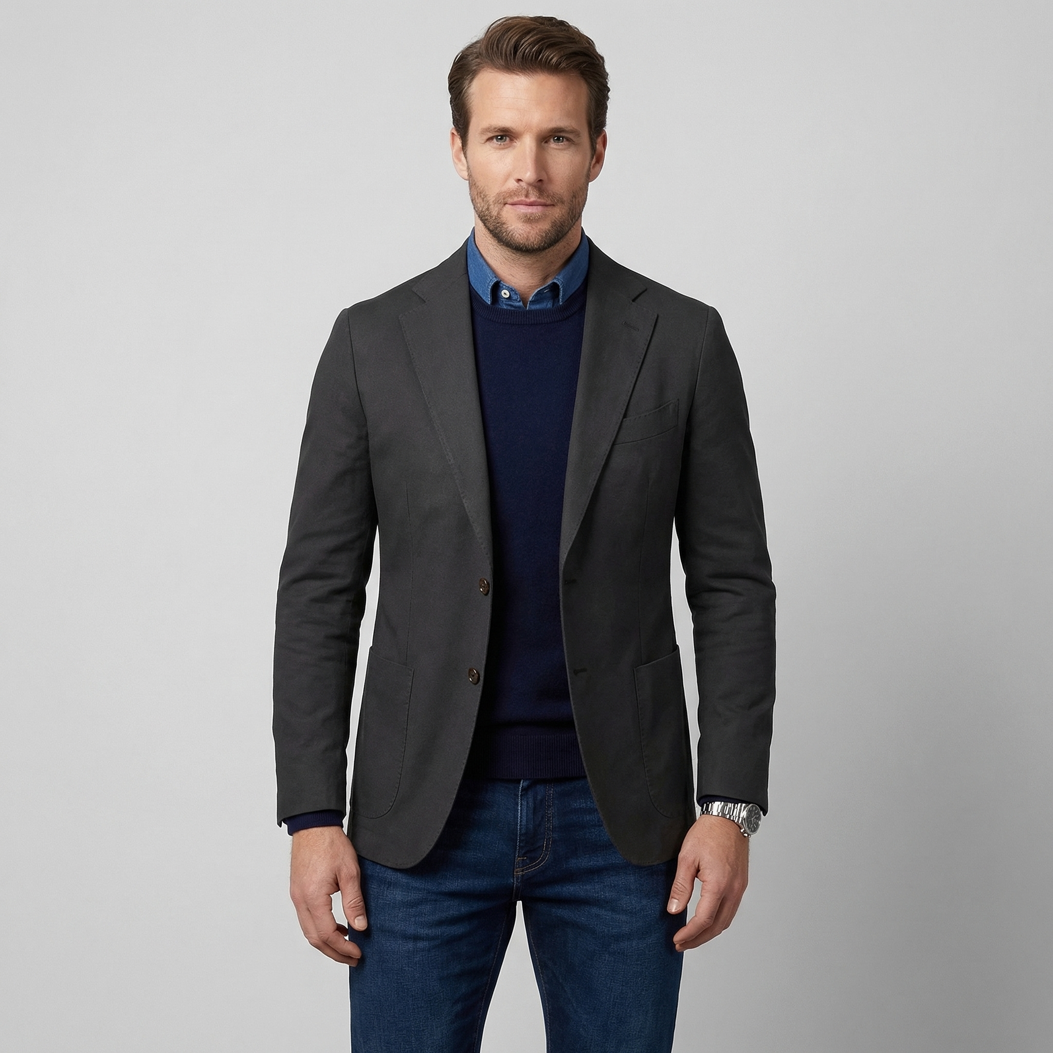 Men's Two-Button Casual Blazer for Smart Everyday Wear