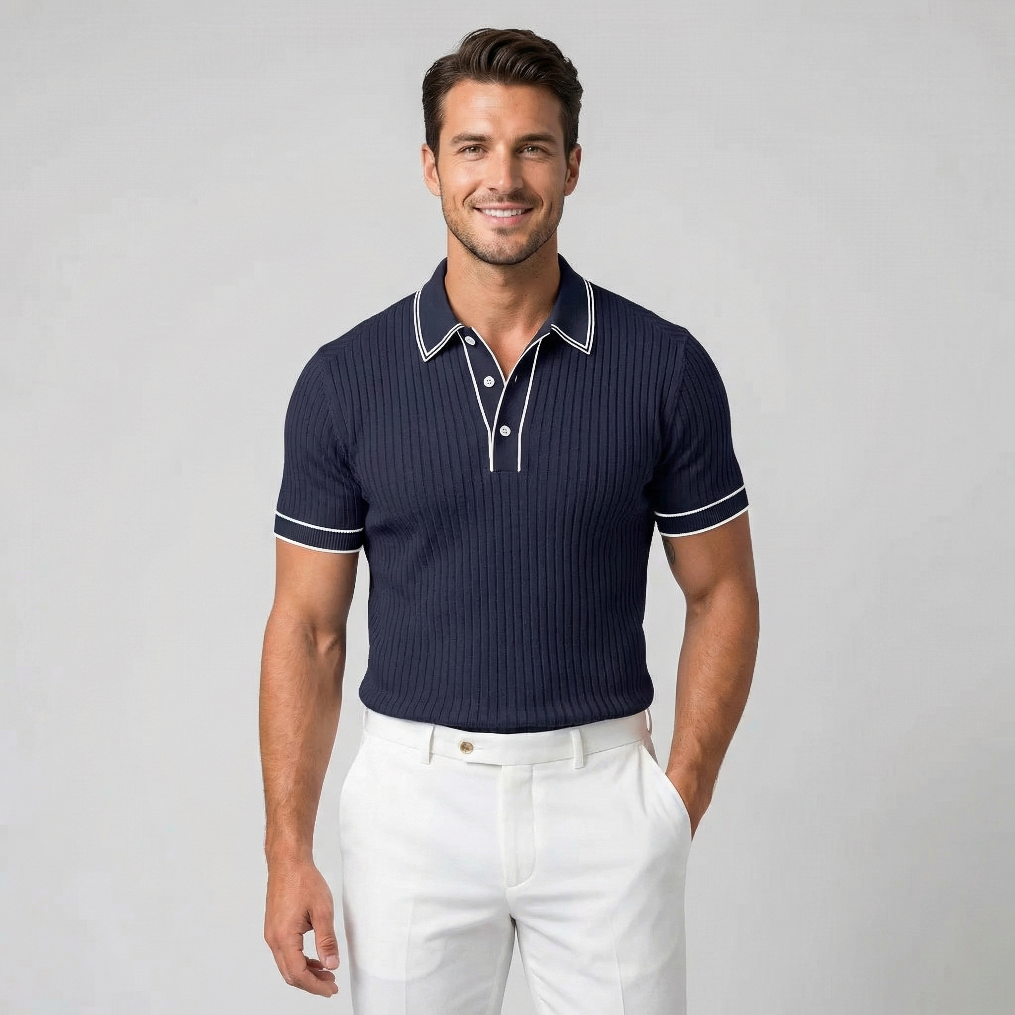 Men's Lightweight Summer Polo Shirt with Relaxed Fit