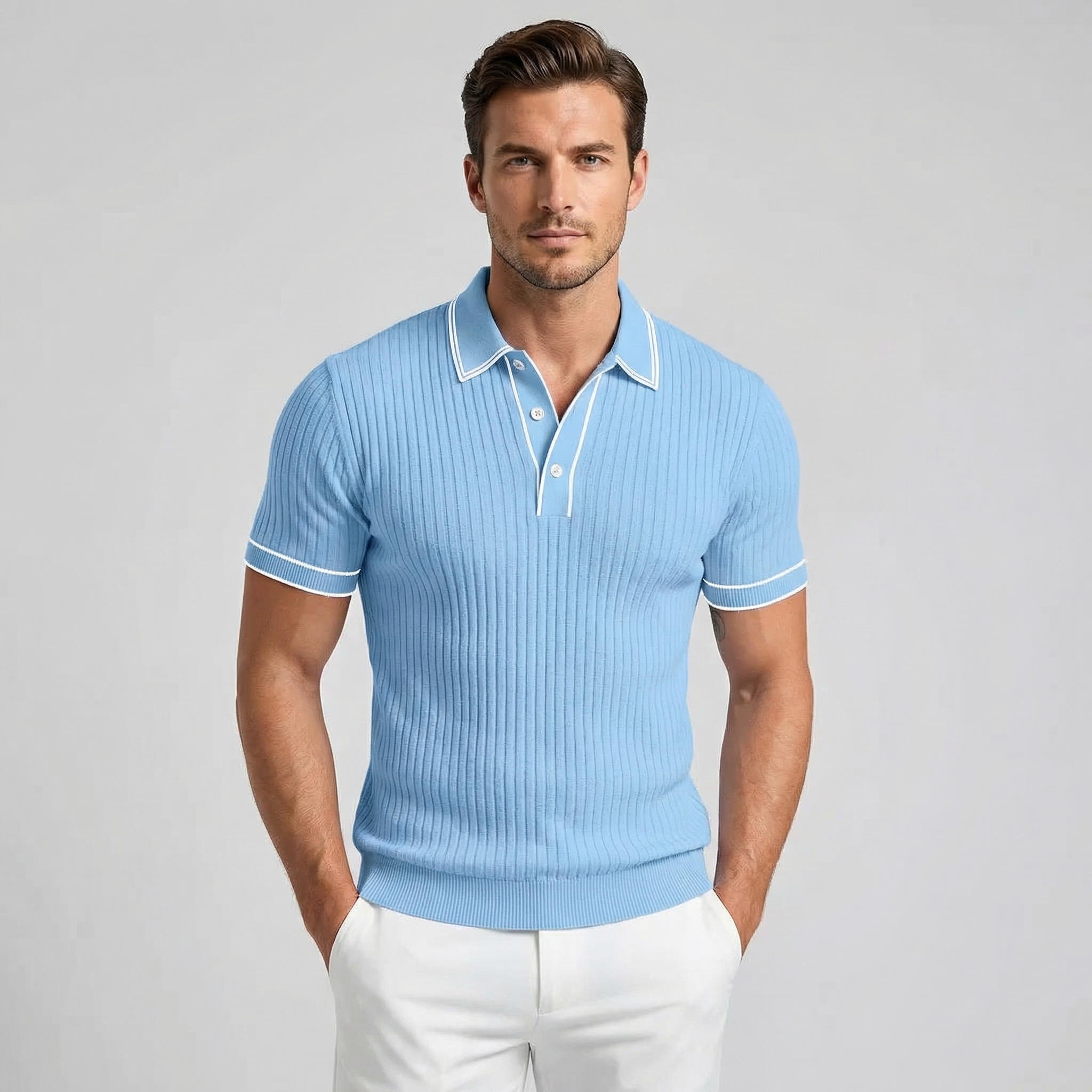 Men's Lightweight Summer Polo Shirt with Relaxed Fit